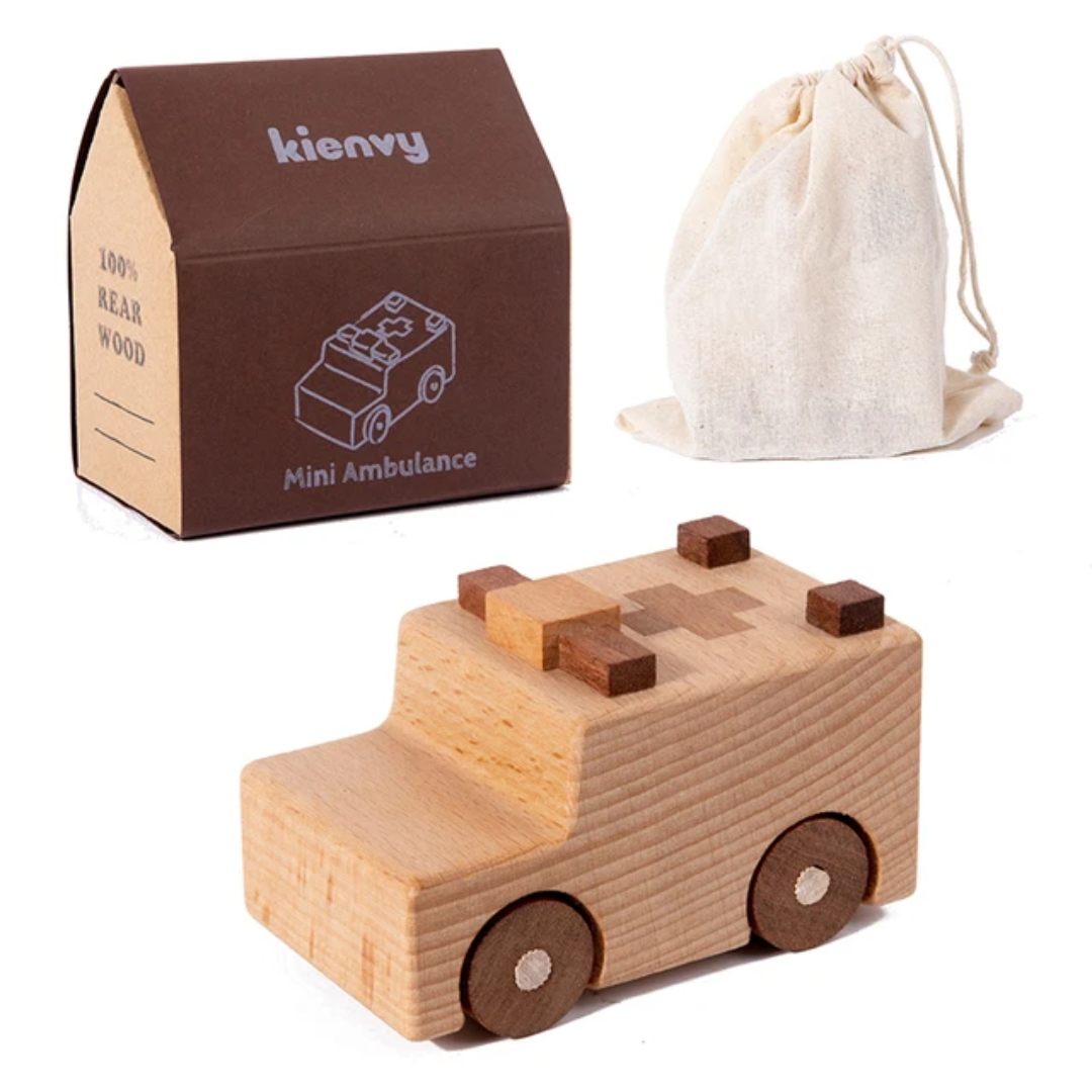 BenoChi® Luxe Houten Werkvoertuigen Montessori Speelgoedcollectie (1–3 jaar)
