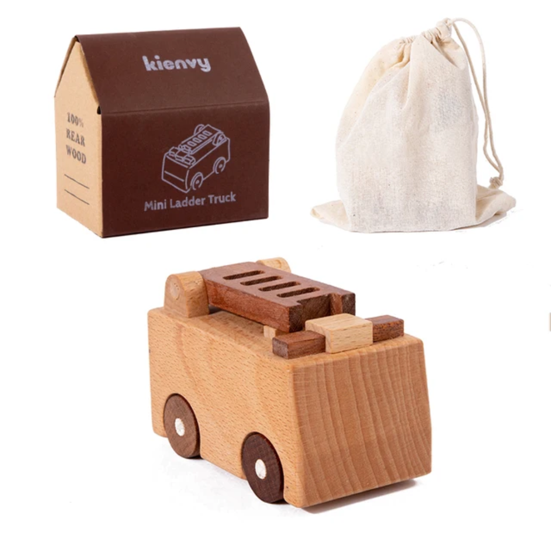 BenoChi® Luxe Houten Werkvoertuigen Montessori Speelgoedcollectie (1–3 jaar)