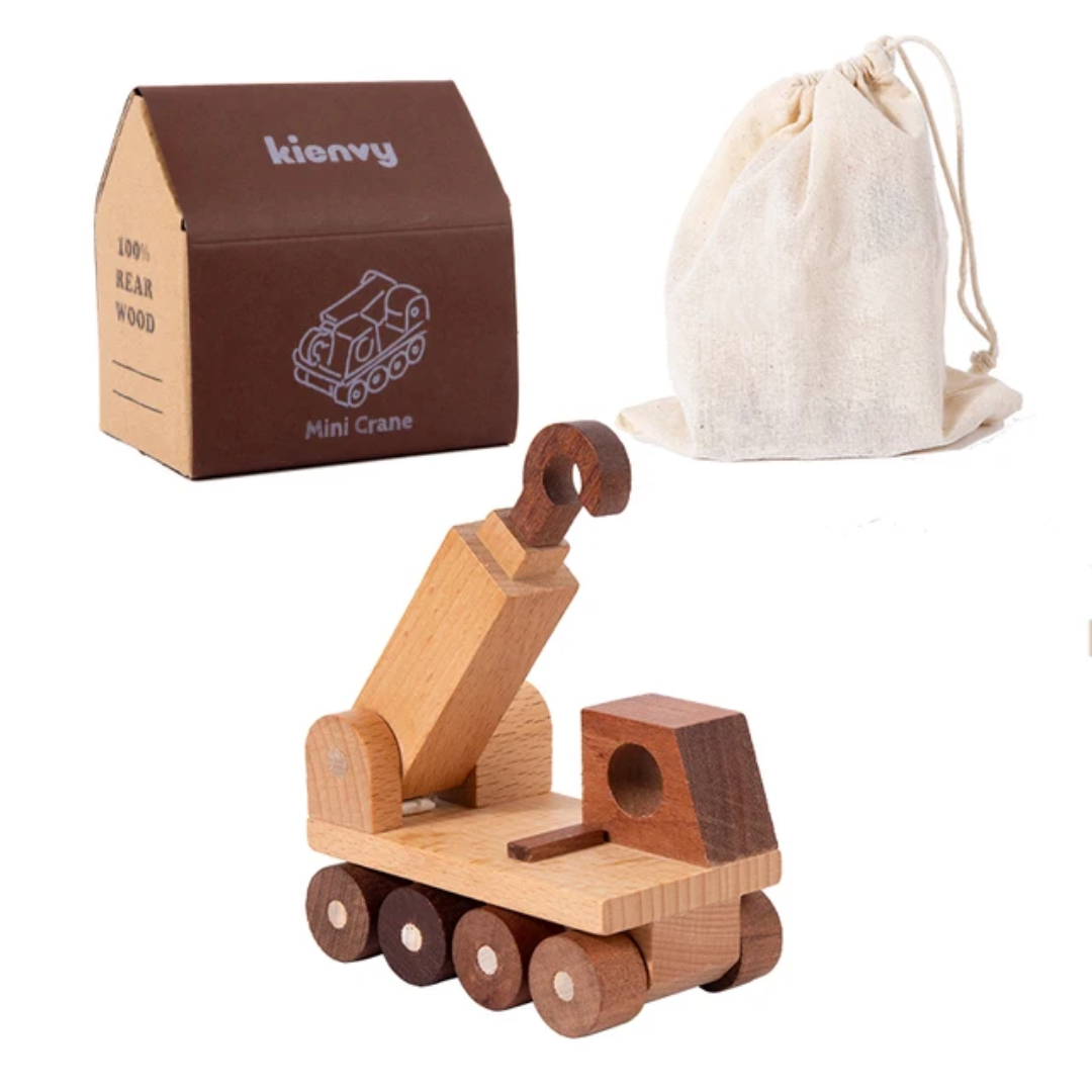BenoChi® Luxe Houten Werkvoertuigen Montessori Speelgoedcollectie (1–3 jaar)